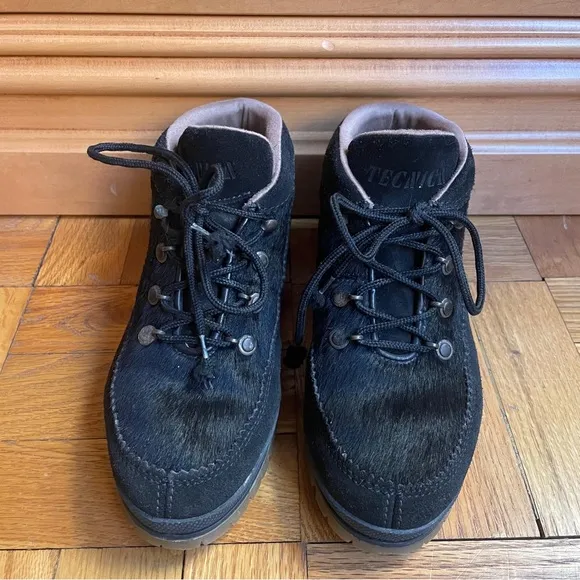 Tecnica Vintage Womens Goat Fur Winter Boots Size 7 (37) Made in Italy