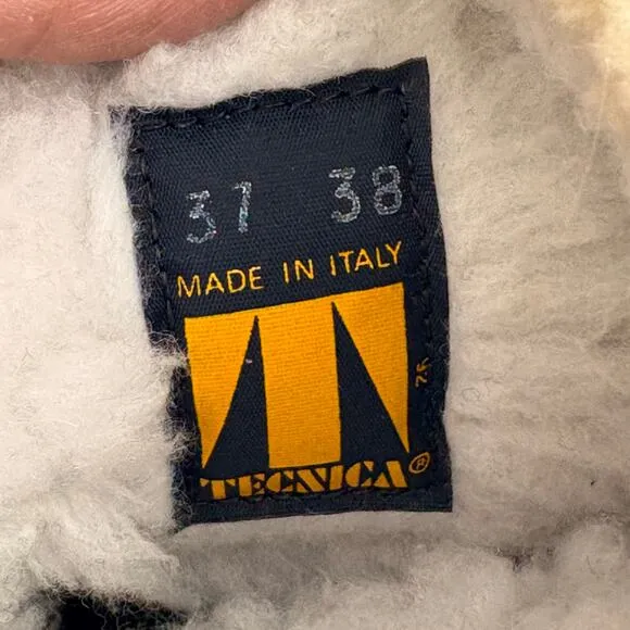 Tecnica Winter Boots Women's Black Suede Furry Top Italian Zippered Side 7