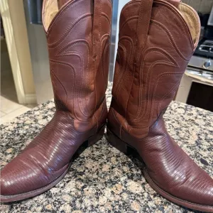 Tecovas Lizard Skin Leather Cowboy Boots