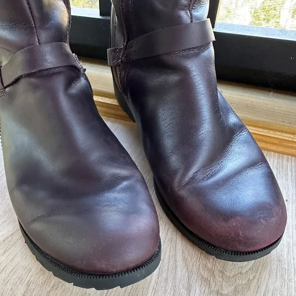 TEVA De La Vina Tall Waterproof Colorblock Brown Maroon Leather Riding Boots ~ 8