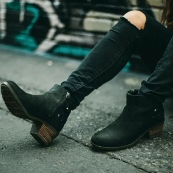 Teva Foxy Black Suede Leather Buckled Heeled Winter Ankle Boots