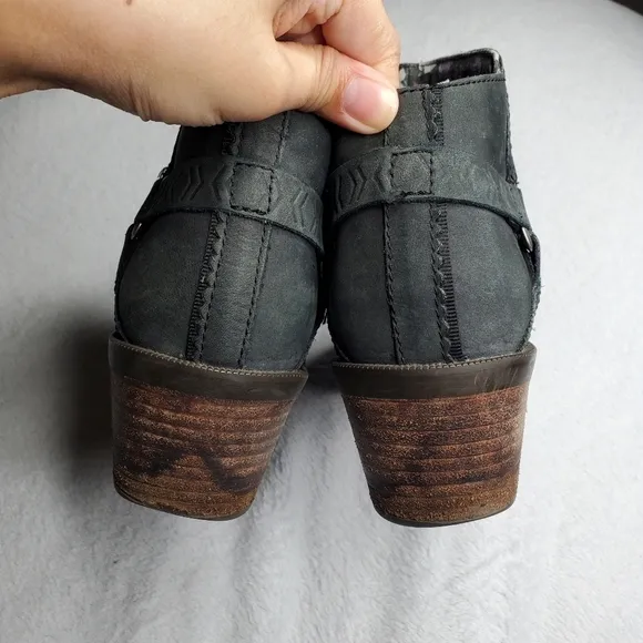 Teva Foxy Black Suede Leather Buckled Heeled Winter Ankle Boots