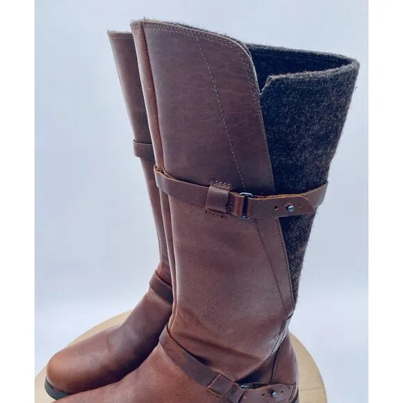 Teva Shoes Womens 8.5 Brown Leather Riding Boots Harness