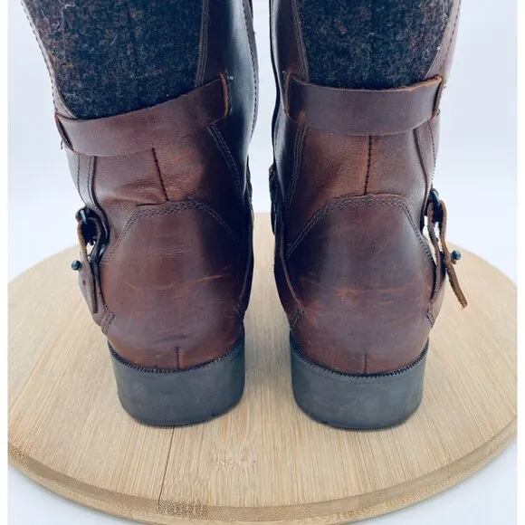 Teva Shoes Womens 8.5 Brown Leather Riding Boots Harness