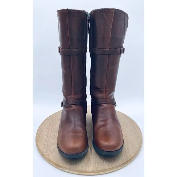Teva Shoes Womens 8.5 Brown Leather Riding Boots Harness