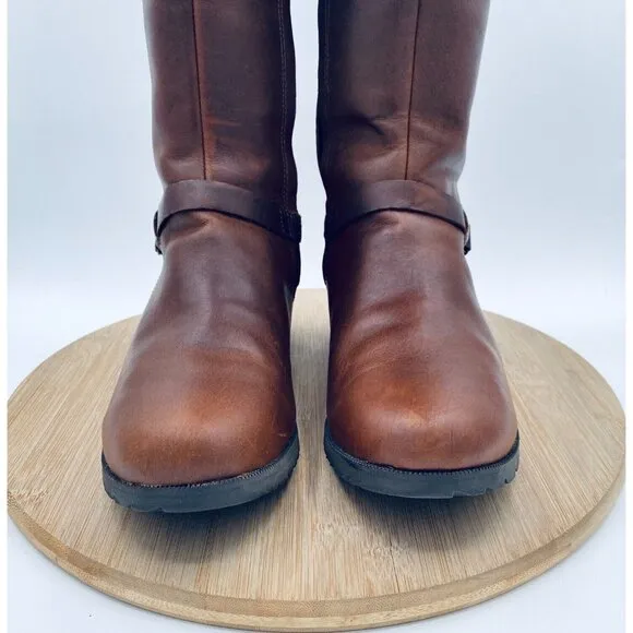 Teva Shoes Womens 8.5 Brown Leather Riding Boots Harness