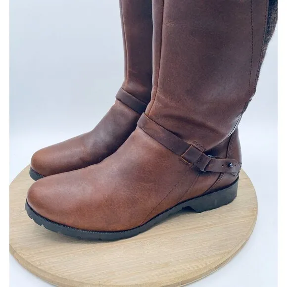 Teva Shoes Womens 8.5 Brown Leather Riding Boots Harness