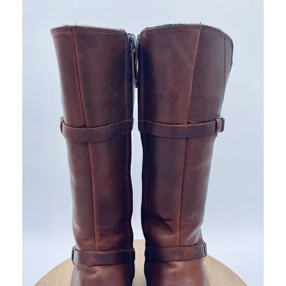 Teva Shoes Womens 8.5 Brown Leather Riding Boots Harness