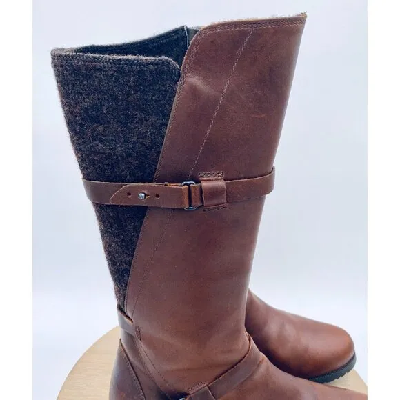 Teva Shoes Womens 8.5 Brown Leather Riding Boots Harness