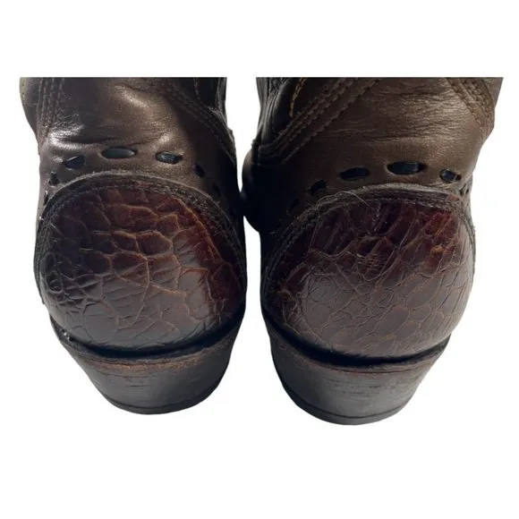 Texas Boot Co Women's Miss Texas Brown Leather Western Cowgirl Boots Sz 6.5C EUC