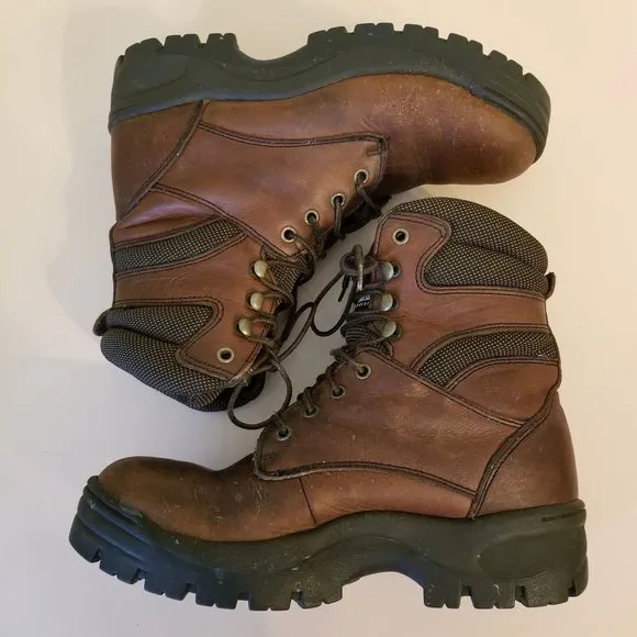 Texas Steer Sport 9.5 Brown Insulated Winter Work Boots Leather Military Combat
