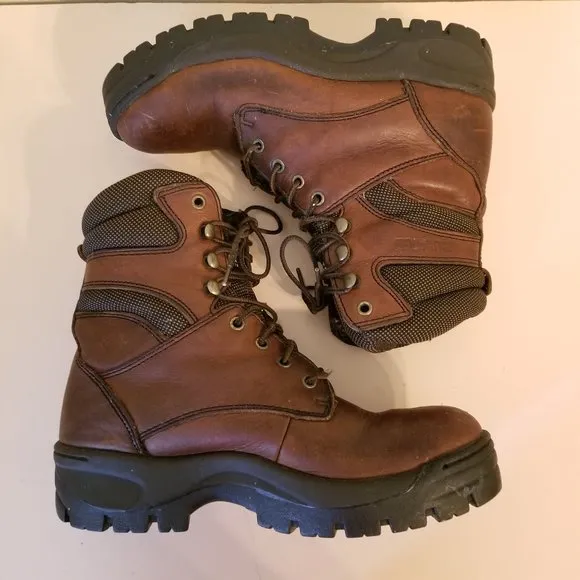 Texas Steer Sport 9.5 Brown Insulated Winter Work Boots Leather Military Combat