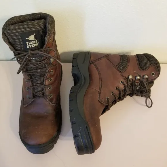 Texas Steer Sport 9.5 Brown Insulated Winter Work Boots Leather Military Combat
