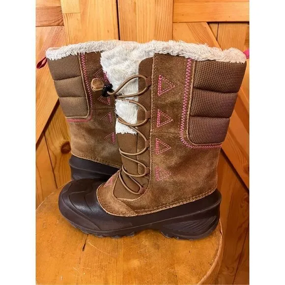 The North Face Girls Suede Heat Seeker 200 Gram Insulation Winter Snow Boots 5