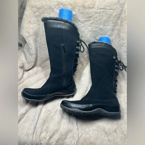 The North Face Janey Black Suede Waterproof Winter Snow Boots Women’s Size 7.5