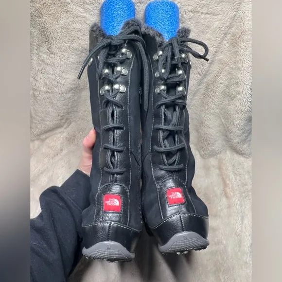 The North Face Janey Black Suede Waterproof Winter Snow Boots Women’s Size 7.5