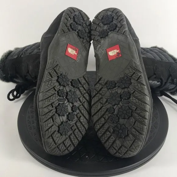 The North Face Nuptse Purna II Black Suede Winter Boots Women’s Size 9.5
