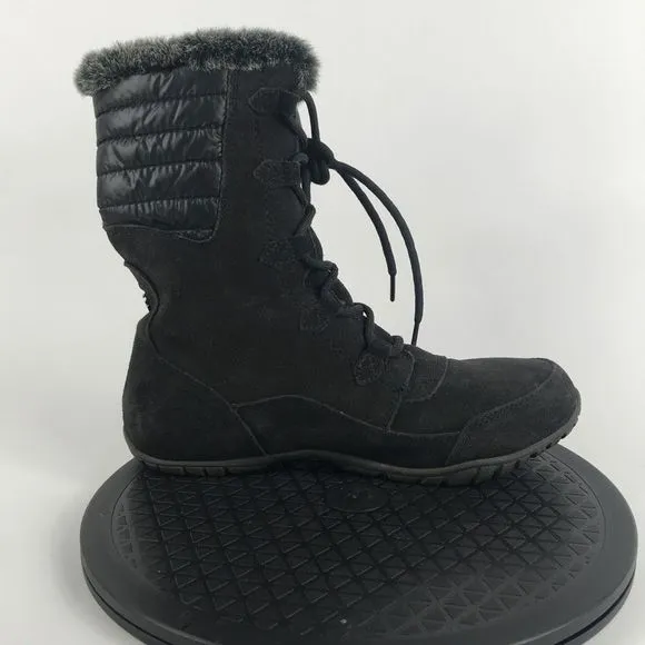 The North Face Nuptse Purna II Black Suede Winter Boots Women’s Size 9.5