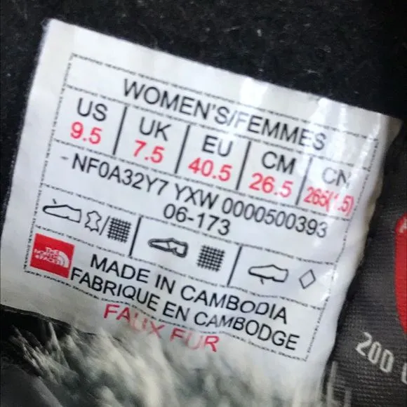 The North Face Nuptse Purna II Black Suede Winter Boots Women’s Size 9.5