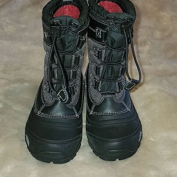 THE NORTH FACE TNF BLACK ALPENGLOW IV WATERPROOF WINTER BOOTS, SIZE 2