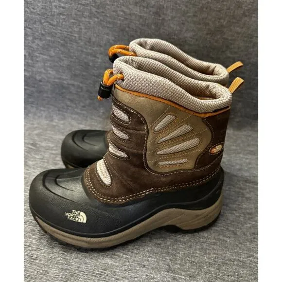The North Face Winter Snow Boots Youth 2 Garcons Brown Insulation Round Toe