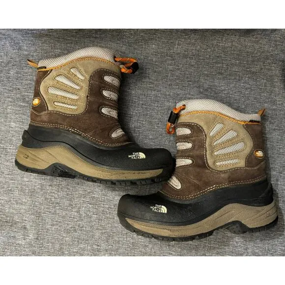 The North Face Winter Snow Boots Youth 2 Garcons Brown Insulation Round Toe