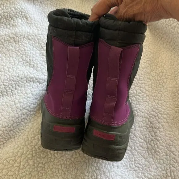 The North Face Girls Alpen II Winter Boots Size 2 Like New Purple/black