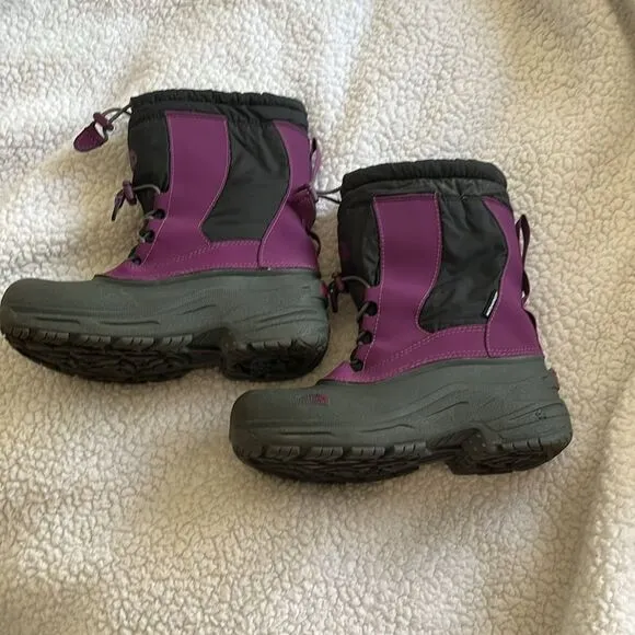 The North Face Girls Alpen II Winter Boots Size 2 Like New Purple/black