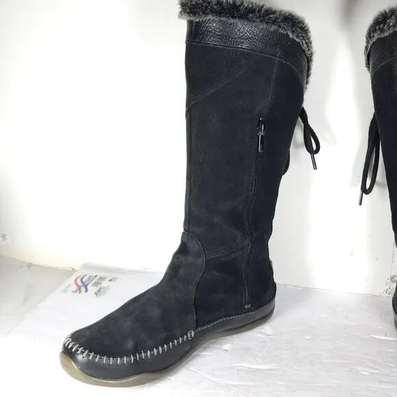The North Face Women Janey US8 Black Suede Insulated Primaloft Waterproof Boots