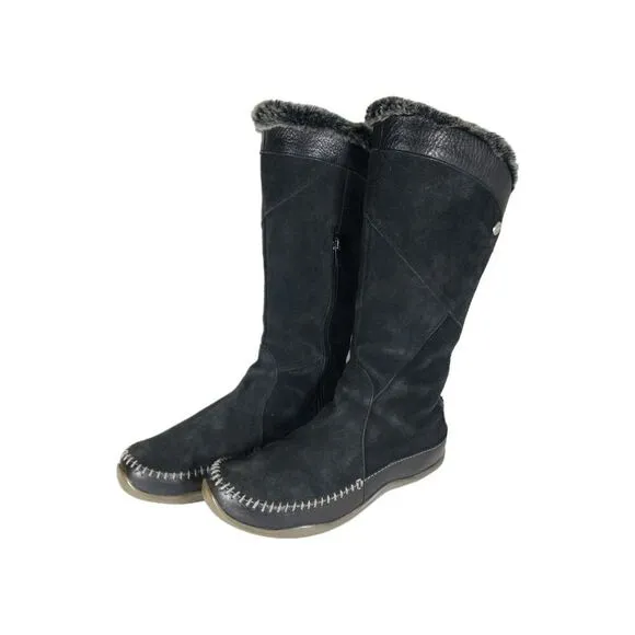 The North Face Women Janey US8 Black Suede Insulated Primaloft Waterproof Boots