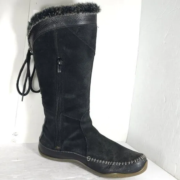 The North Face Women Janey US8 Black Suede Insulated Primaloft Waterproof Boots
