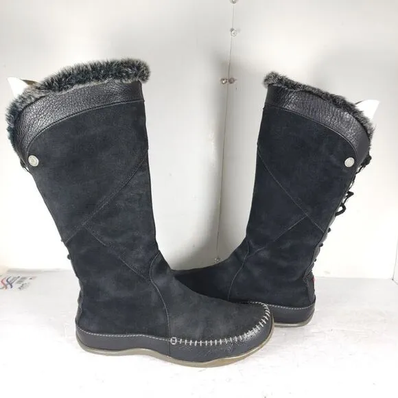 The North Face Women Janey US8 Black Suede Insulated Primaloft Waterproof Boots