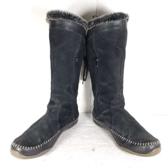 The North Face Women Janey US8 Black Suede Insulated Primaloft Waterproof Boots