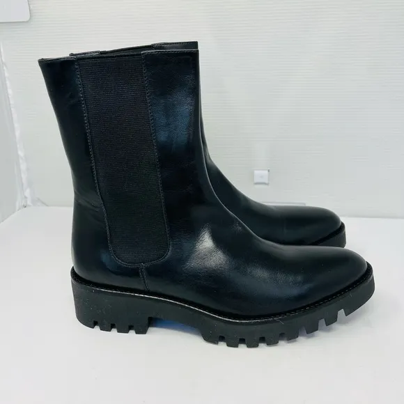THEORY***CHELSEA BOOTIE In Black Leather**EU 40; US 10 $475