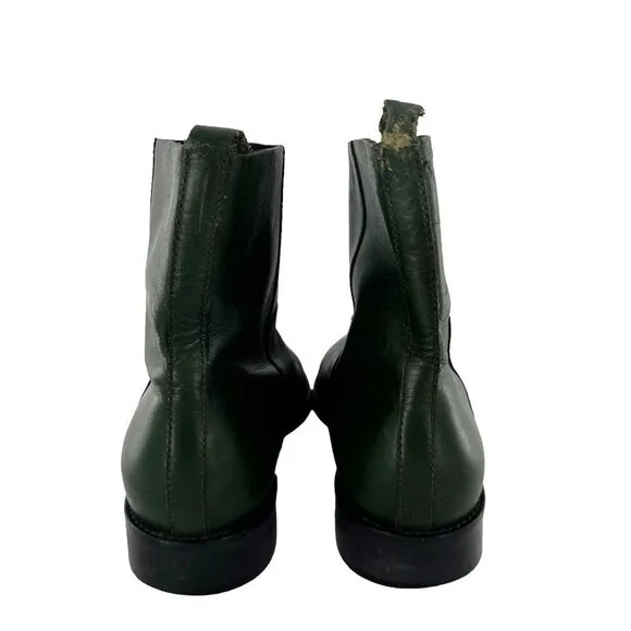 Theysken's Theory Forest Green Leather Chelsea Ankle Boots Size 39