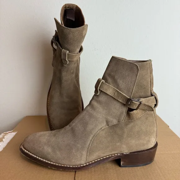 Thursday Boot Co. Men's Rogue Jodhpur Chelsea Boot in Taupe Suede Size 10.5
