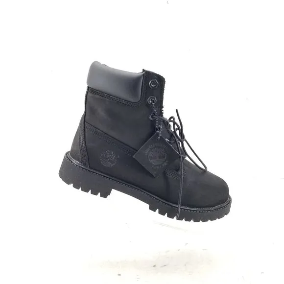 Timberland 6 inch Premium Boots Black Junior Leather Boots 12907  Size 4