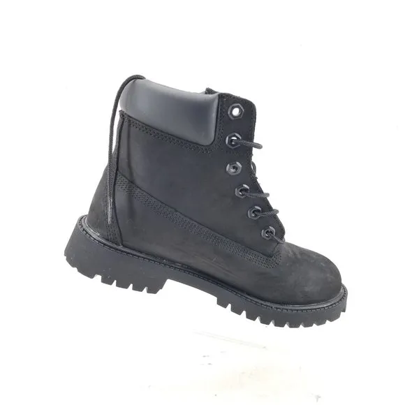 Timberland 6 inch Premium Boots Black Junior Leather Boots 12907  Size 4