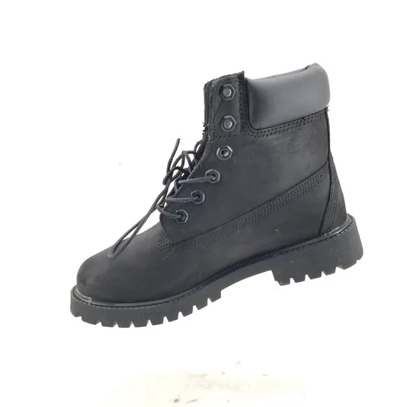 Timberland 6 inch Premium Boots Black Junior Leather Boots 12907  Size 4