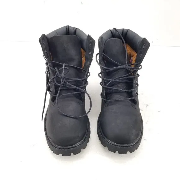 Timberland 6 inch Premium Boots Black Junior Leather Boots 12907  Size 4