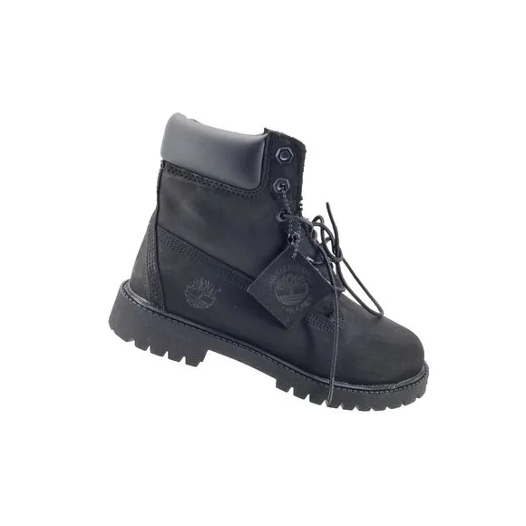 Timberland 6 inch Premium Boots Black Junior Leather Boots 12907  Size 4