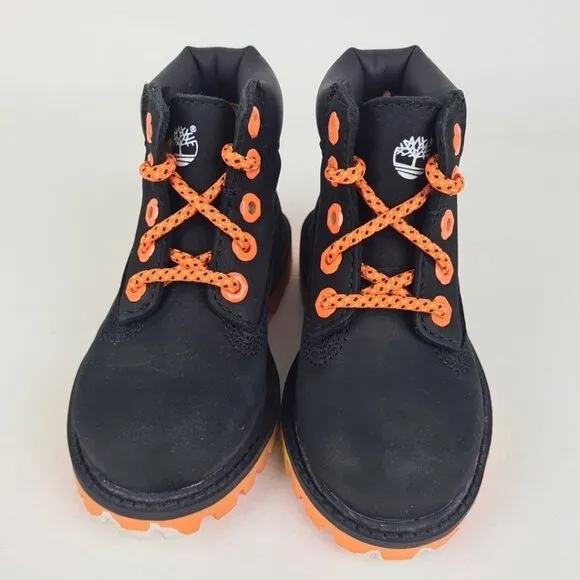 Timberland 6In Confection TODDLER Boots Outdoors Black Leather Size 7