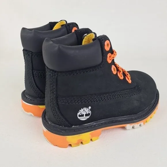 Timberland 6In Confection TODDLER Boots Outdoors Black Leather Size 7