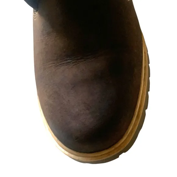 Timberland 7.5 Women's Brown Faux Fur-Lined Lace-Up Mirney Winter Warm Boots