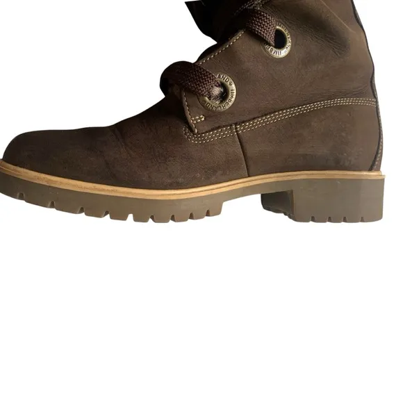 Timberland 7.5 Women's Brown Faux Fur-Lined Lace-Up Mirney Winter Warm Boots