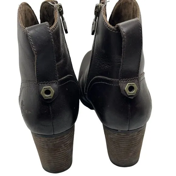 Timberland Ankle Booties Earthkeeper size 9.5 Women’s Trenton Dark Brown Leather