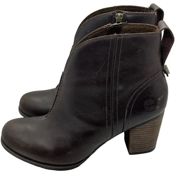 Timberland Ankle Booties Earthkeeper size 9.5 Women’s Trenton Dark Brown Leather
