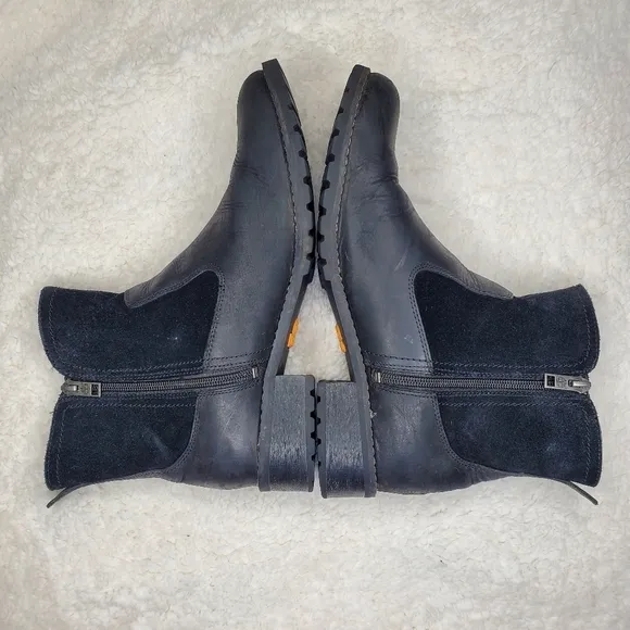 Timberland Bethel Black Suede Leather Biker Winter Heeled Ankle Boots