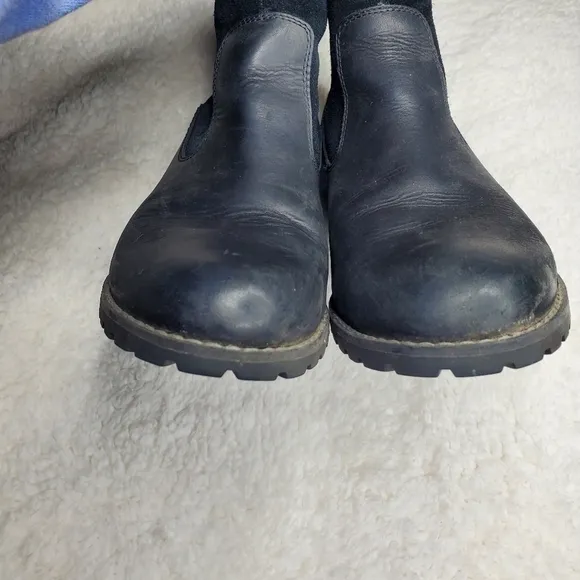 Timberland Bethel Black Suede Leather Biker Winter Heeled Ankle Boots