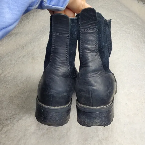 Timberland Bethel Black Suede Leather Biker Winter Heeled Ankle Boots